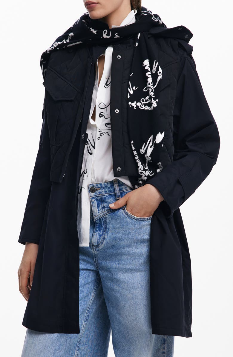 Desigual 2-in-1 Coat with Detachable Vest & Removable Hood, Main, color,