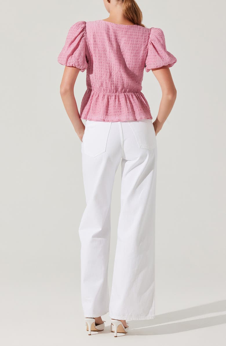 ASTR the Label Mylah Puckered Top, Alternate, color, Pink