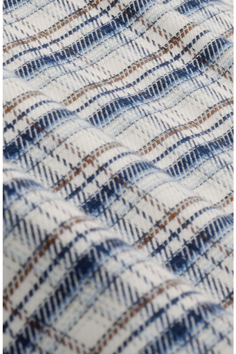 Axel Shaped Fit Plaid Cotton & Cashmere Button-Up Shirt, Alternate, color, MARINE BLUE