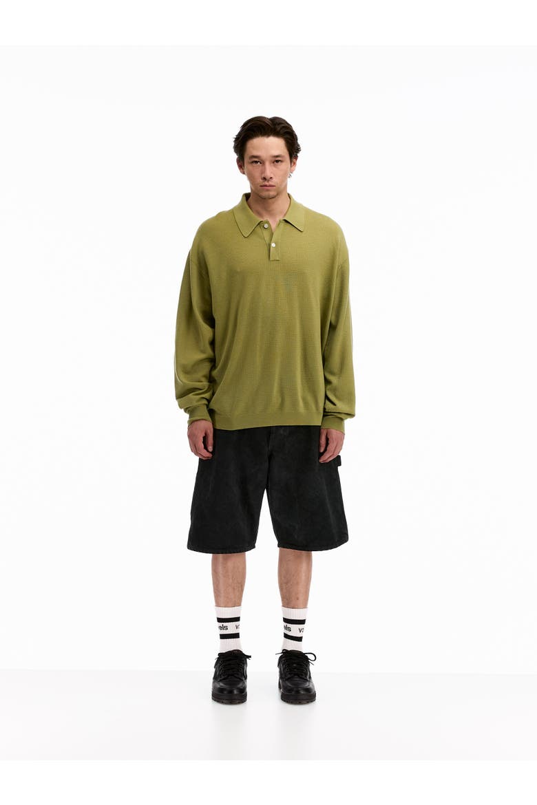 Lightweight Knit Polo Sweater, Alternate, color, Faded Lime