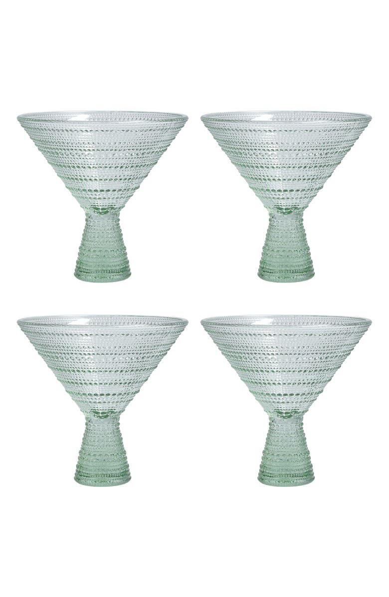 Fortessa Jupiter Set of 4 Martini Glasses, Main, color, Sage