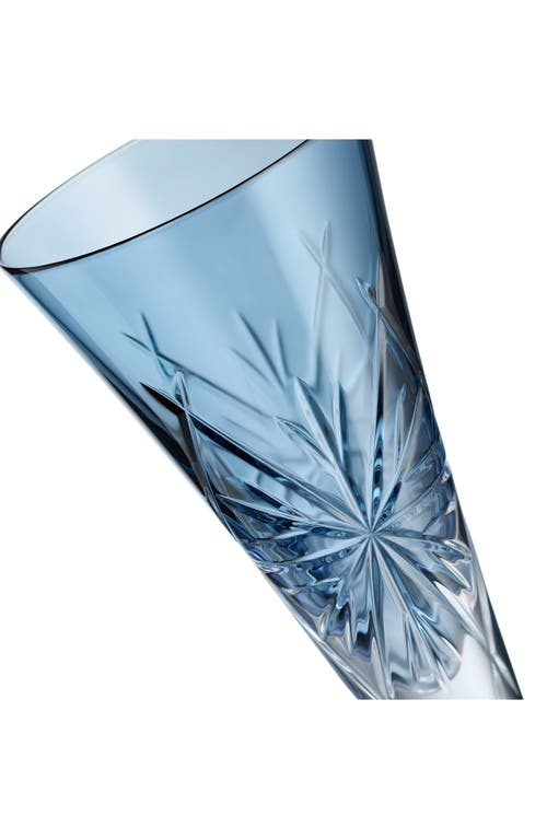 Waterford Winter Wonders Icy Blue Snowflake Set Of 2 Lead Crystal Champagne Flutes In Blue