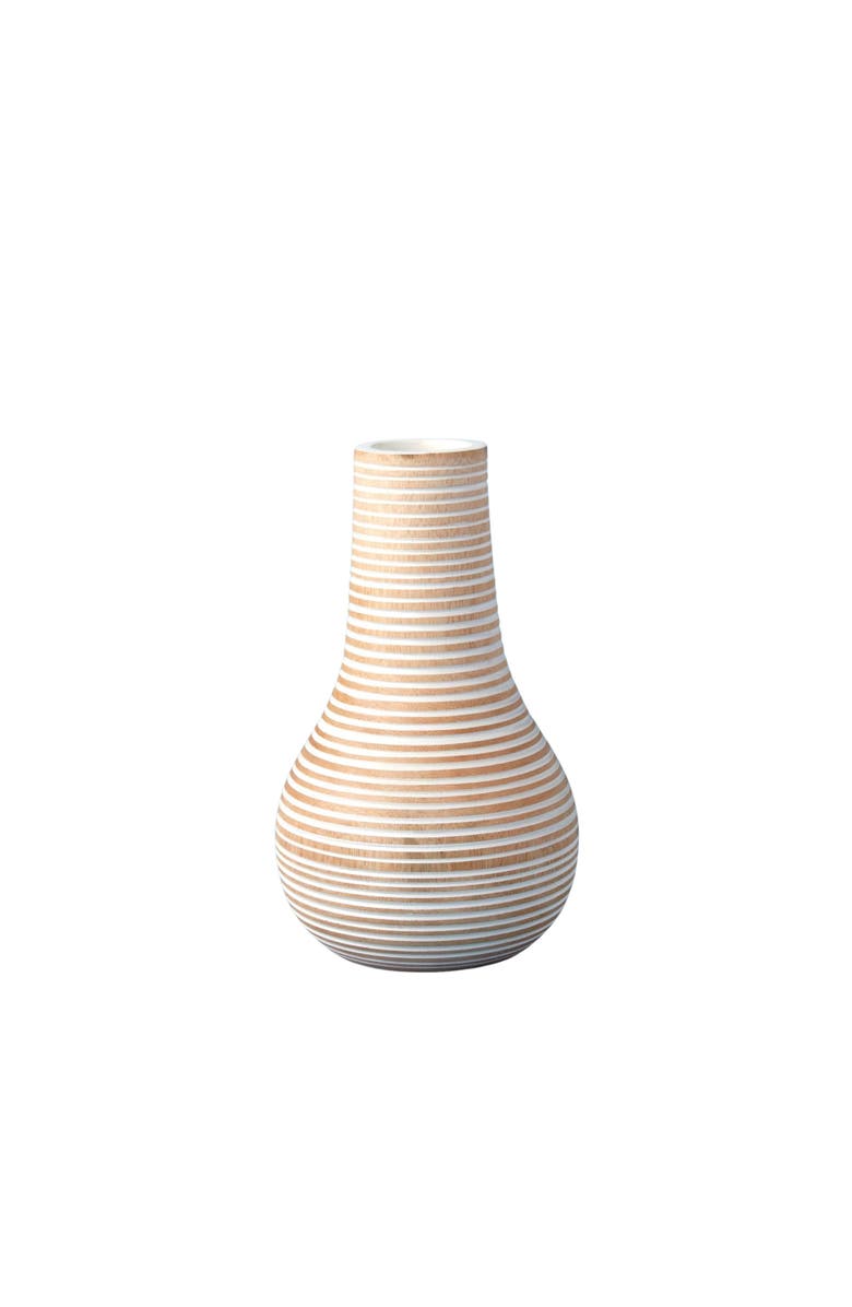 Be Home Striped Kiln Wood Bulb Vase, Main, color, White
