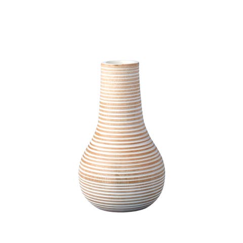 Striped Kiln Wood Bulb Vase