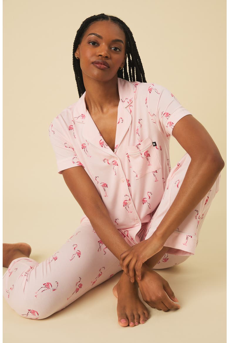print crop pajamas, Alternate, color, PINK MULTI