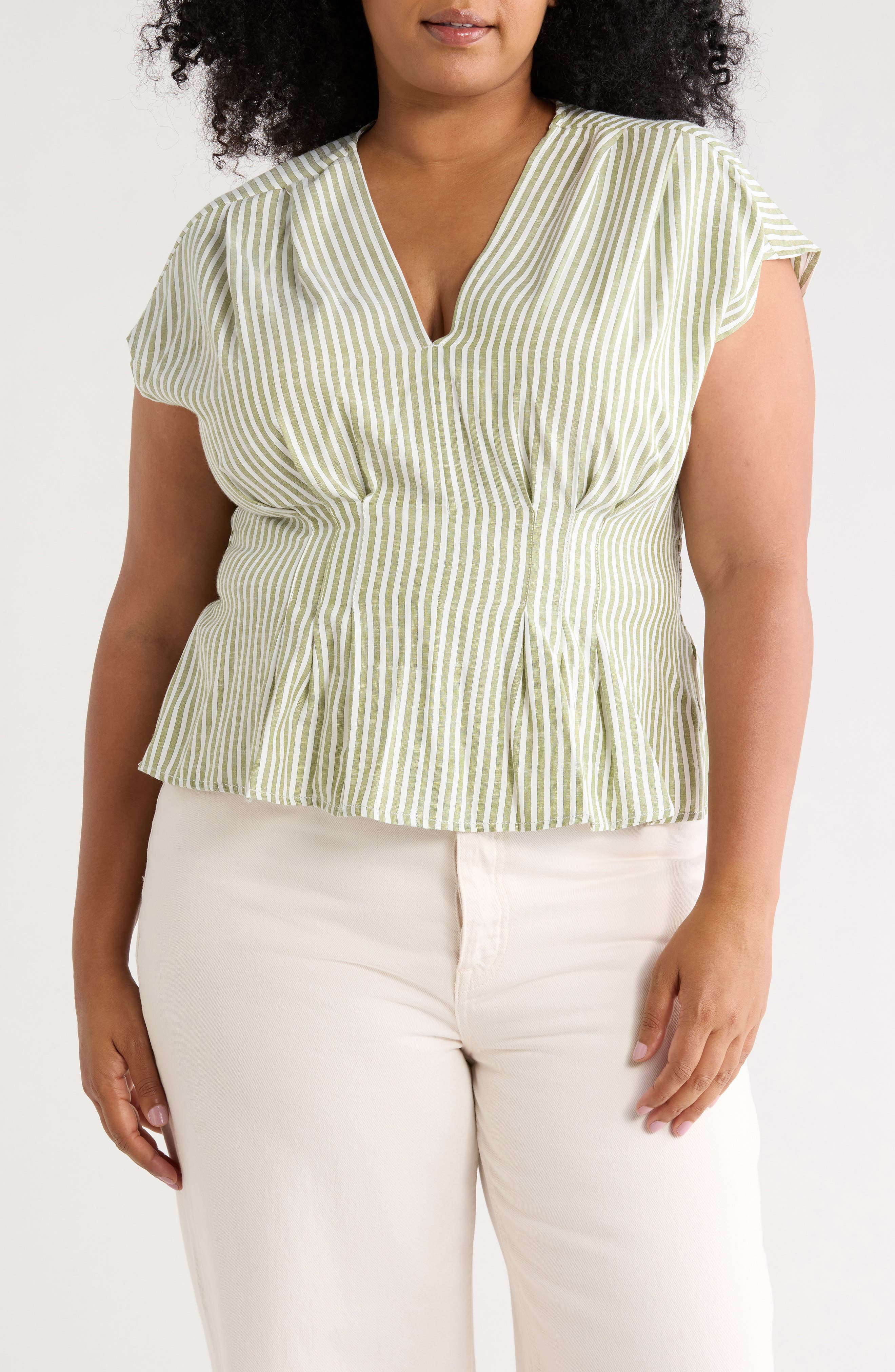 Striped V-Neck Top