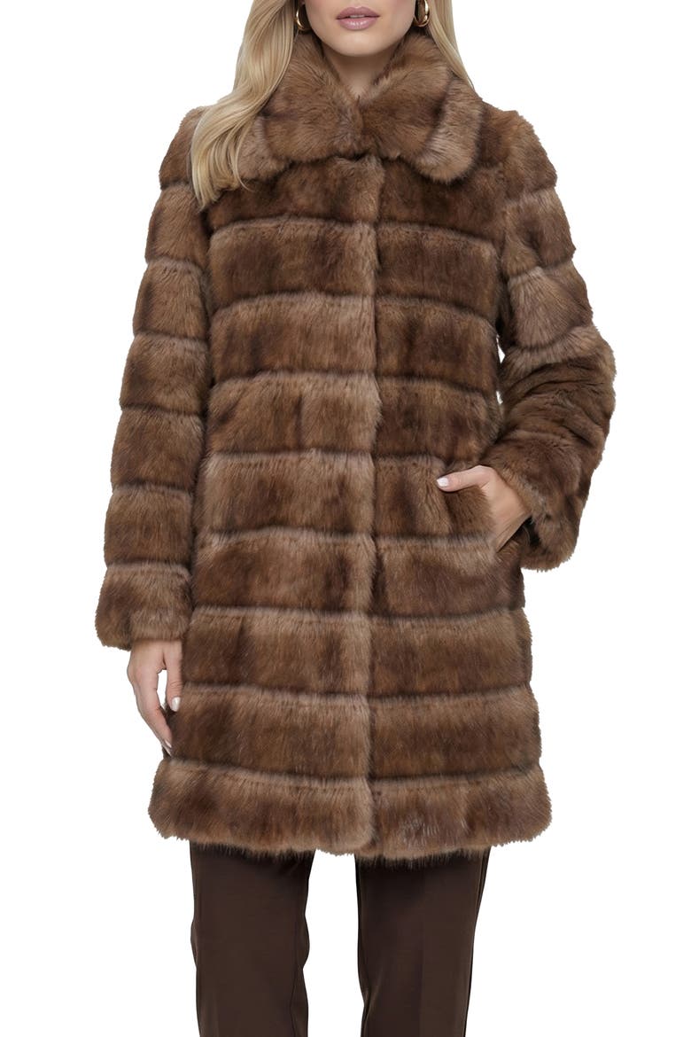 Fur-Free Sable (Faux Fur) Short Coat, Main, color, BROWN