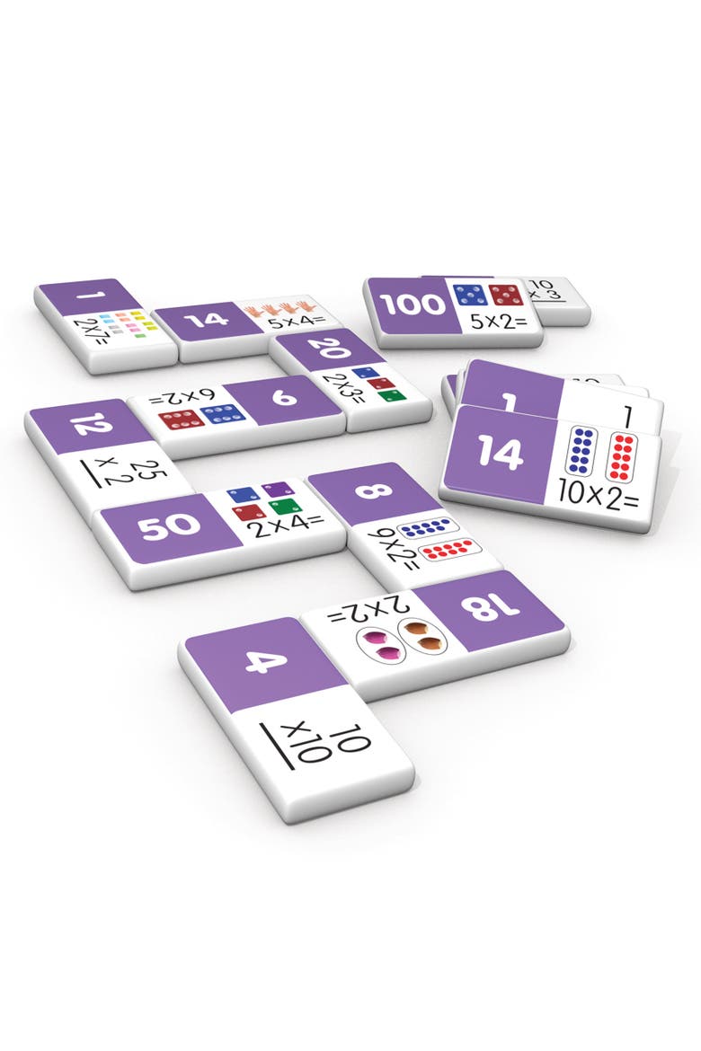 Multiplication Dominoes Game Set, 28 Pieces, Main, color, Multicolored