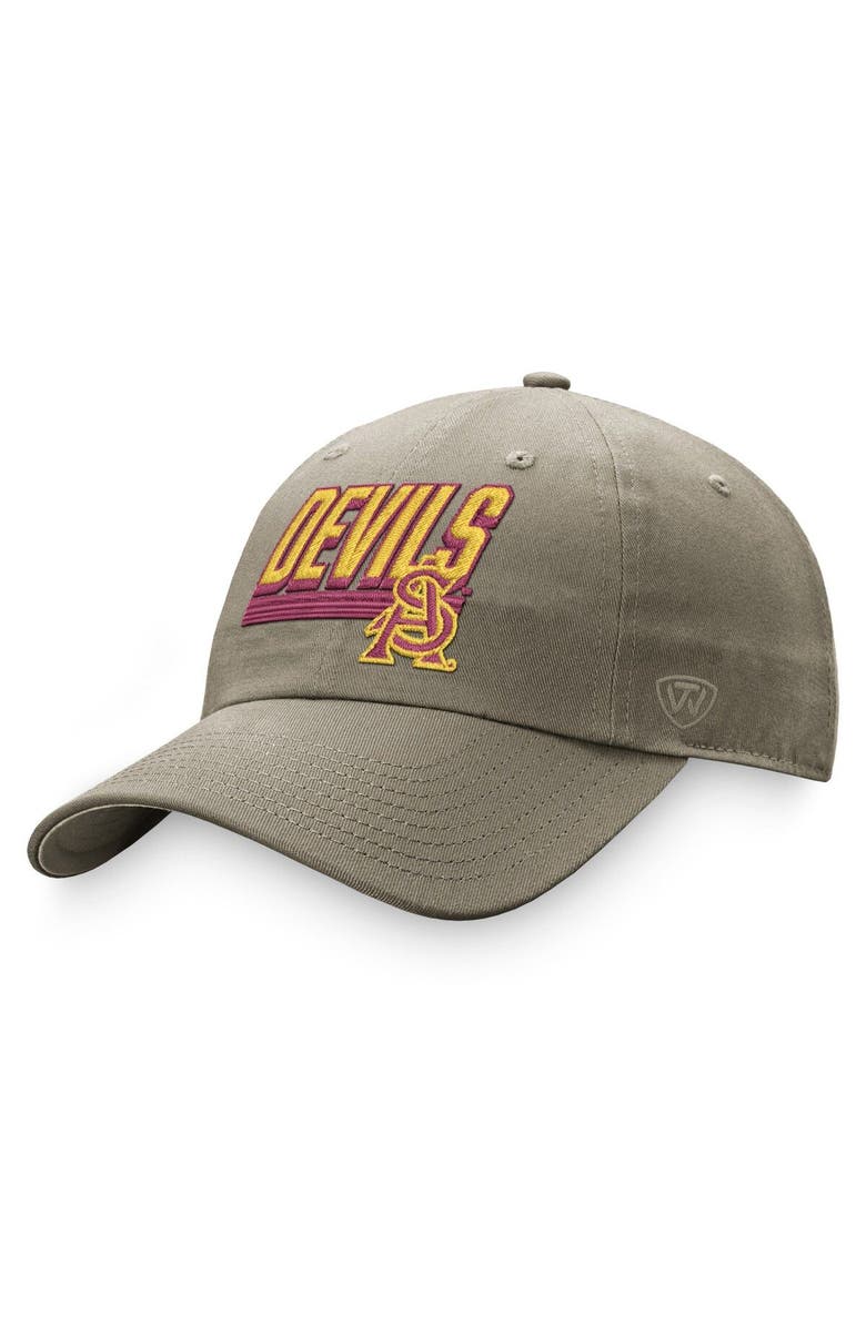 TOP OF THE WORLD Men's Top of the World Khaki Arizona State Sun Devils Slice Adjustable Hat, Main, color, Khaki