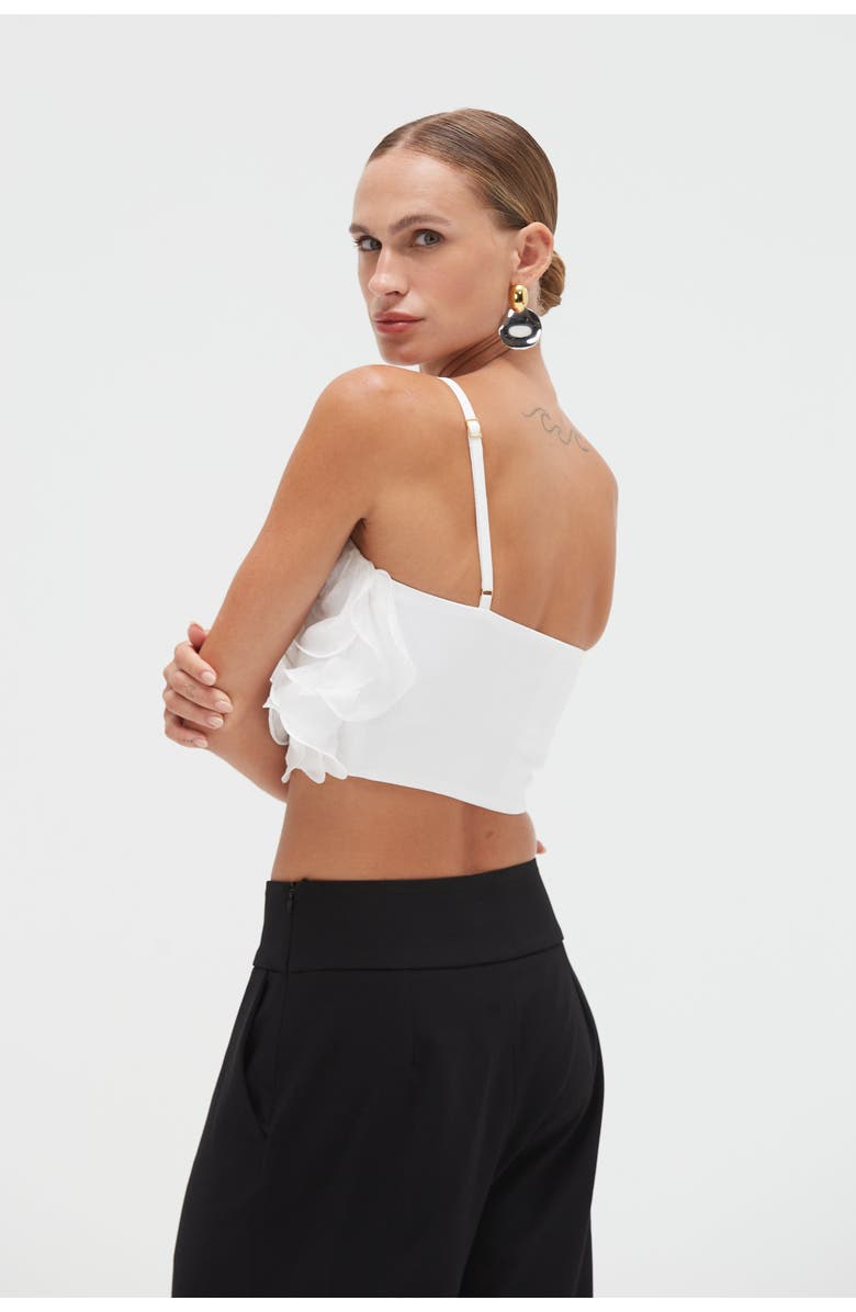 PatBO Chiffon Wonderland Flutter Top, Alternate, color, Off White