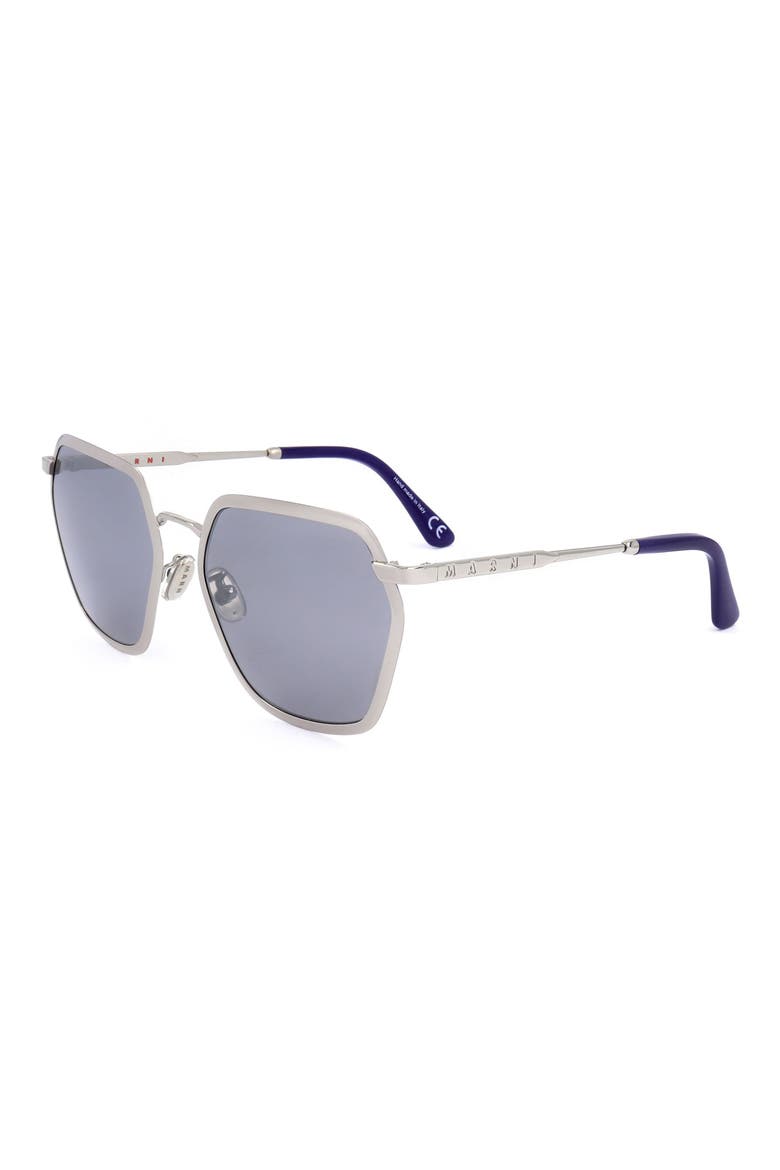 59mm Round Sunglasses, Alternate, color, SILVER / GREY