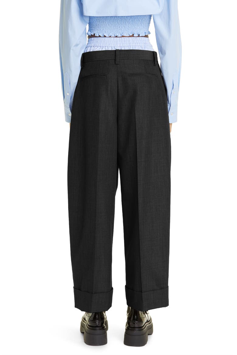 Exposed Boxer Layer Pleated Straight Leg Trousers, Alternate, color, 001 BLACK