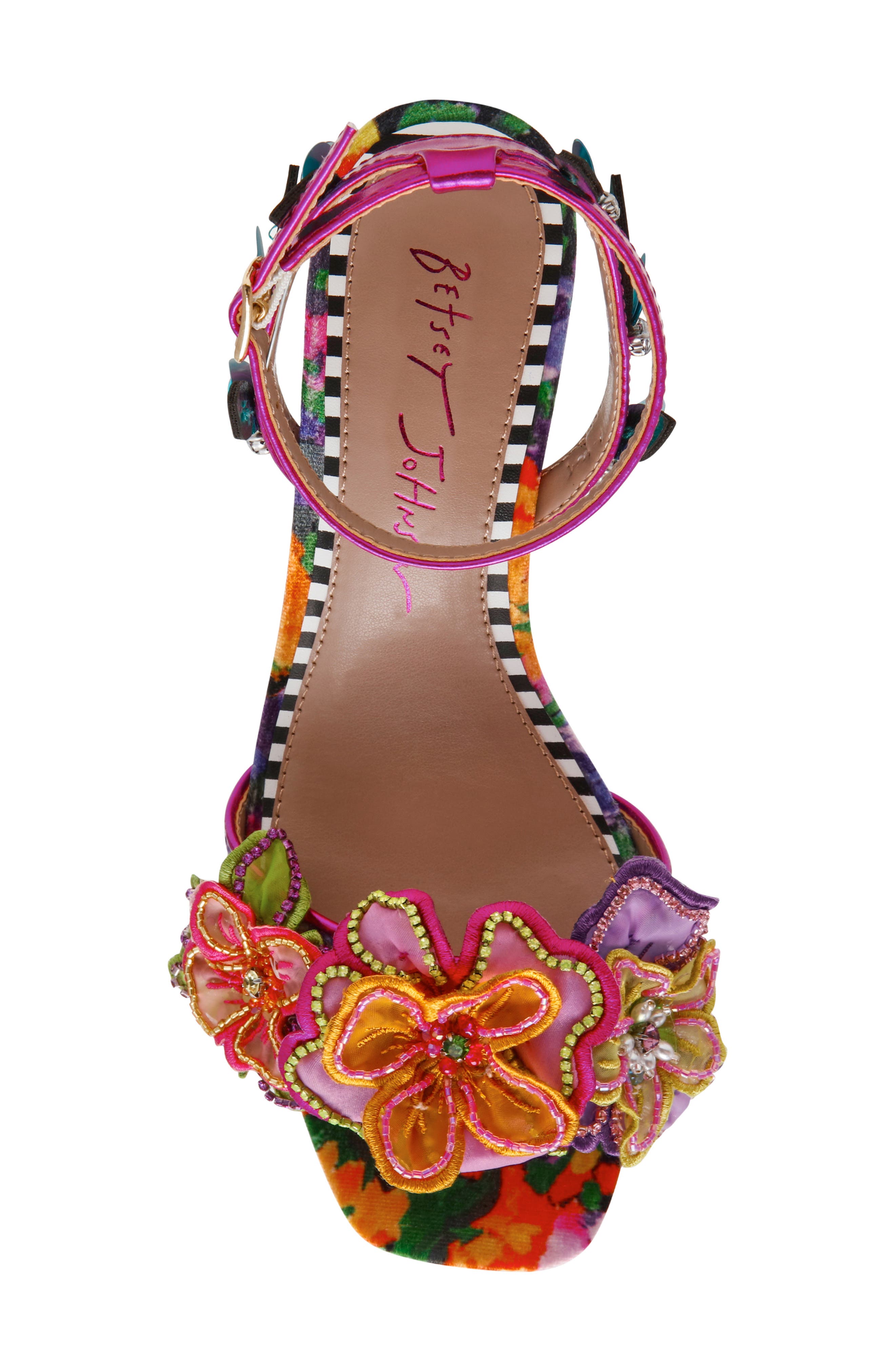 Betsey Johnson Annalee Ankle Strap Sandal, Alternate, color, Floral Multi