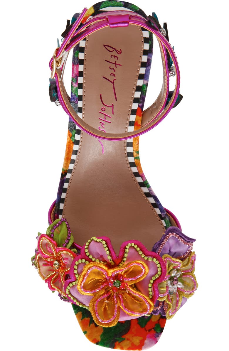 Betsey Johnson Annalee Ankle Strap Sandal, Alternate, color, Floral Multi