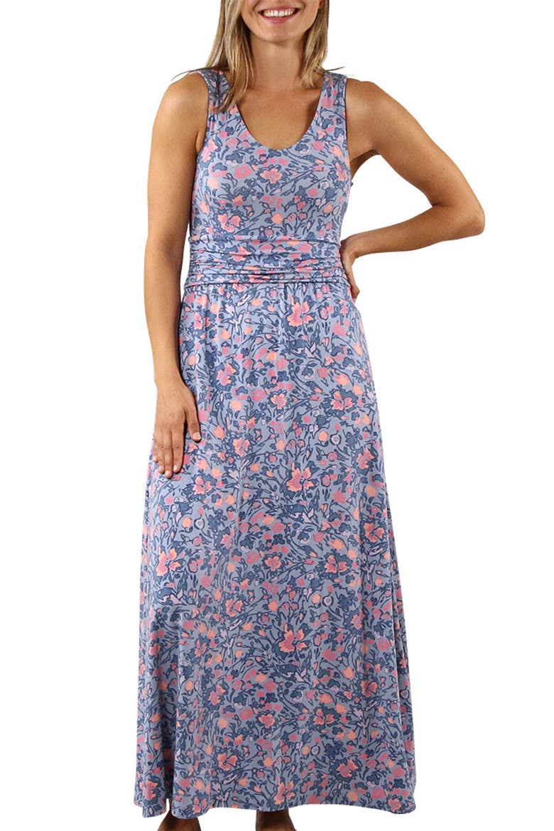 V-Neck Maxi Dress, Main, color, Moon Dust Wildflower