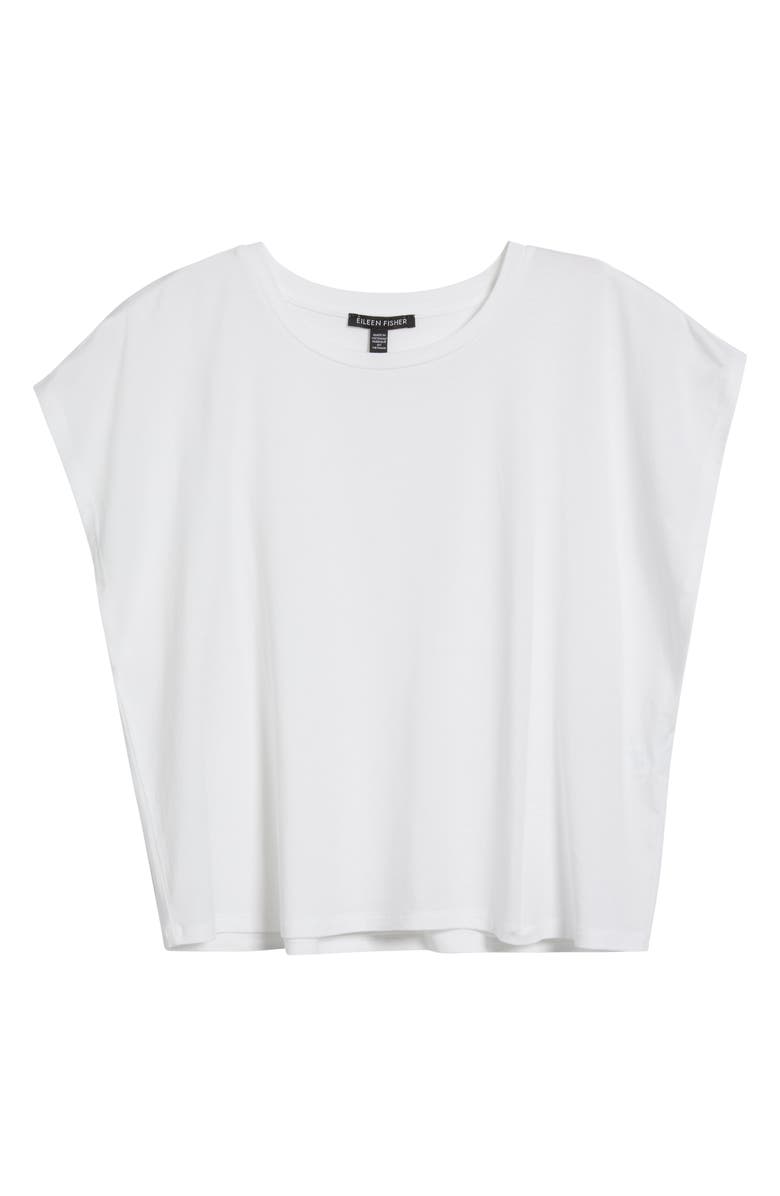 Eileen Fisher Short Sleeve Tencel<sup>®</sup> Lyocell T-Shirt, Alternate, color, White