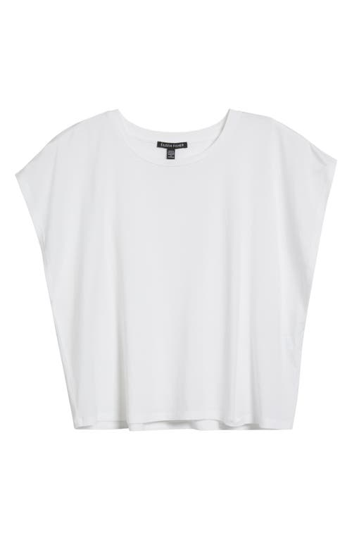 Eileen Fisher Open-stitch Organic Linen Top In White