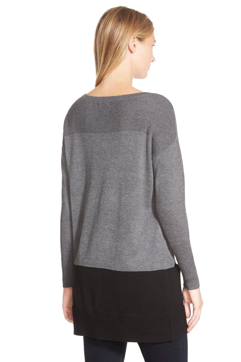 Two-Pocket Knit Tunic, Alternate, color, GREY- BLACK COLORBLOCK
