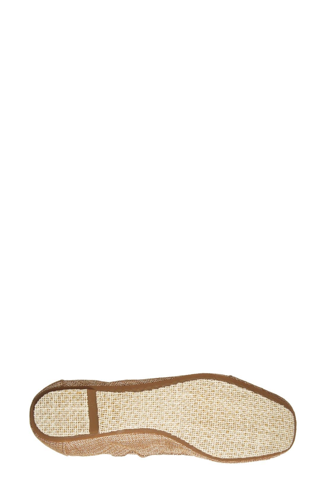 Metallic Burlap Ballet Flat, Alternate, color, IVORY METALLIC