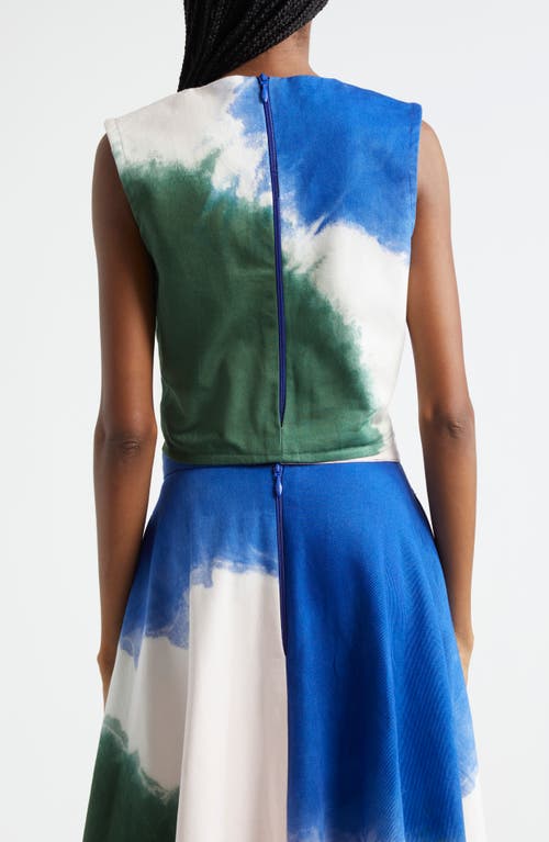 Busayo Enitan Sleeveless Crop Top In Blue Multicolored