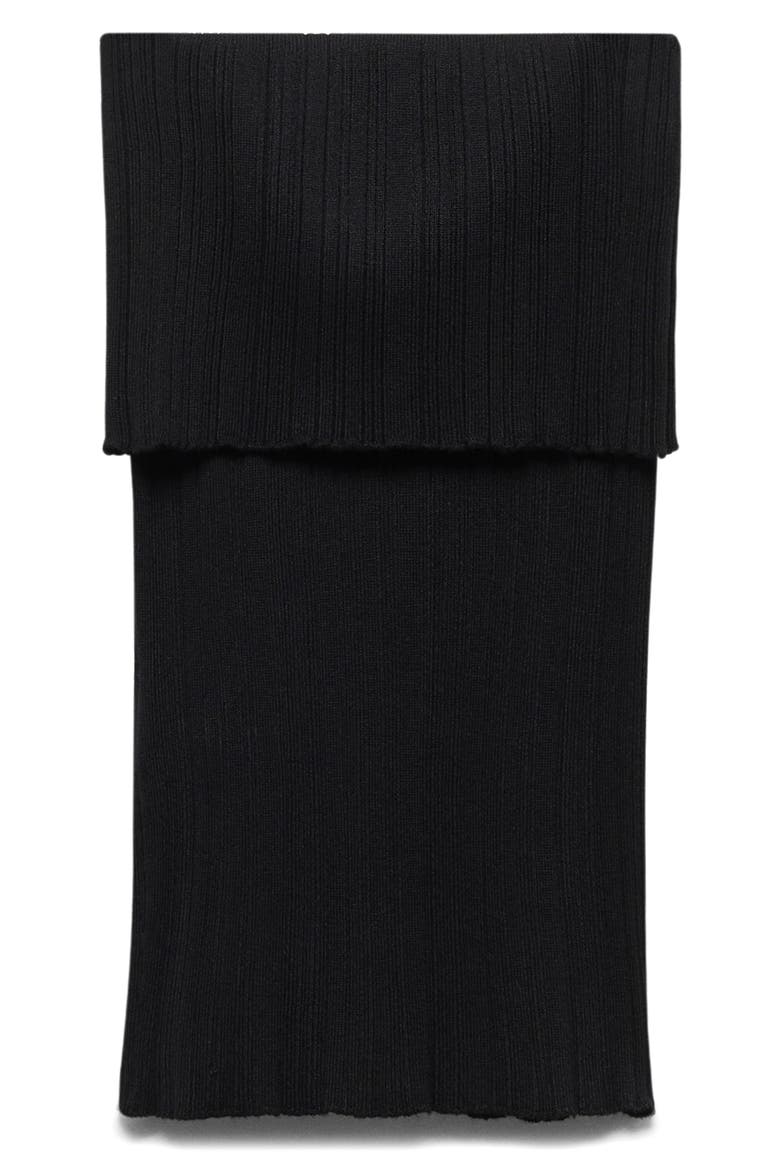 Strapless Rib Top, Alternate, color, BLACK