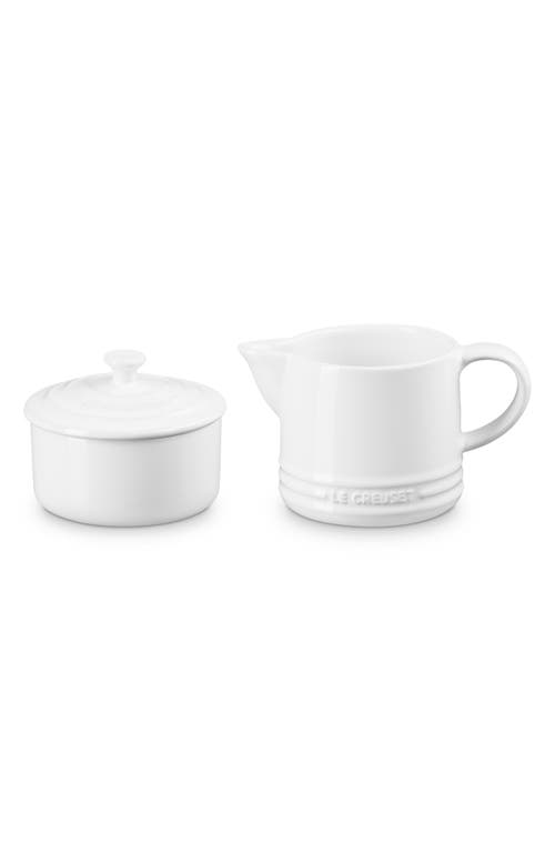 Le Creuset White Signature Cream & Sugar Set With $6 Credit In White