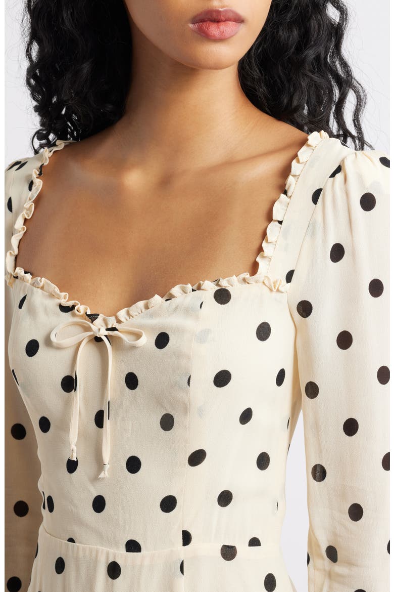 Remi Floral Long Sleeve Minidress, Alternate, color, SUNDAE DOT
