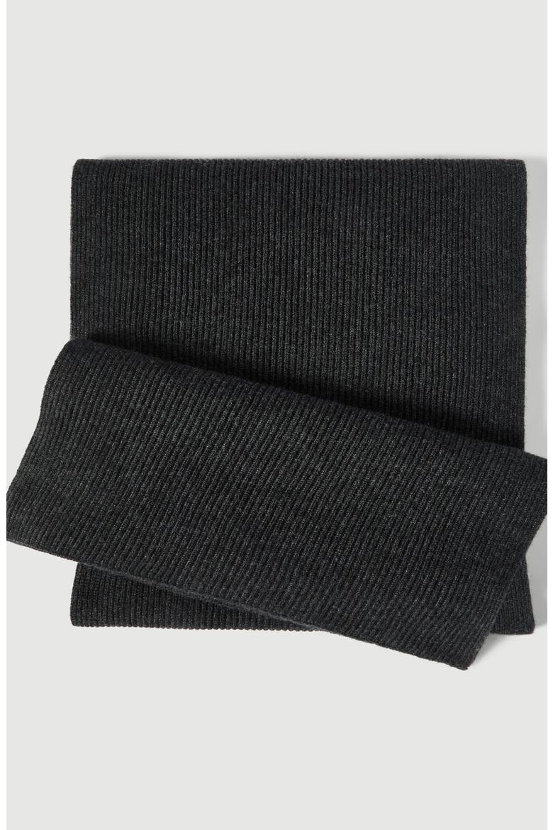 Cashmere English rib knit scarf, Alternate, color, Lignite Grey