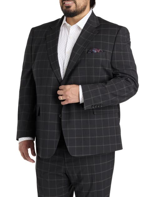 Big & Tall Windowpane Suit Jacket
