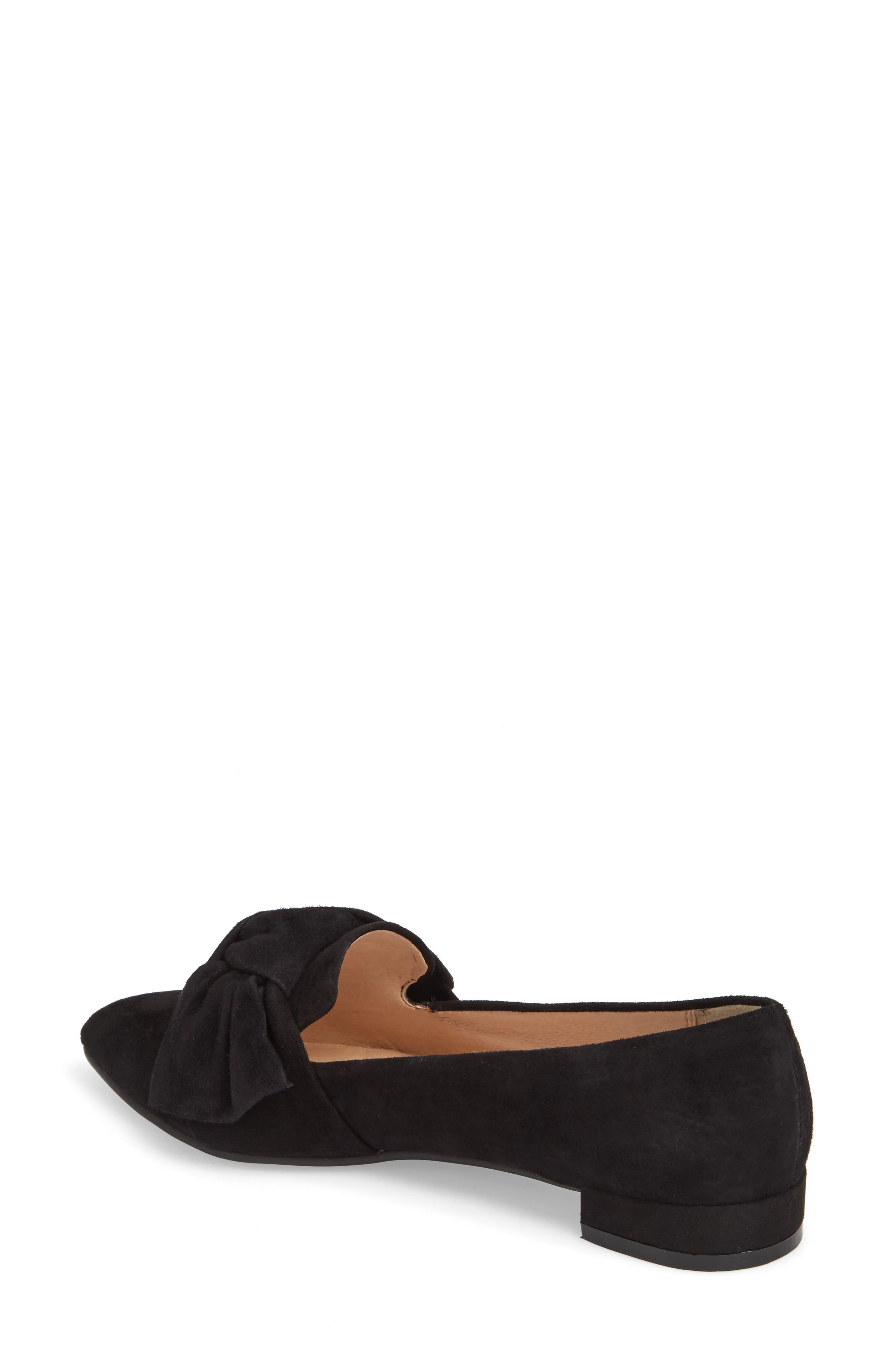 Kari Bow Loafer, Alternate, color, BLACK SUEDE