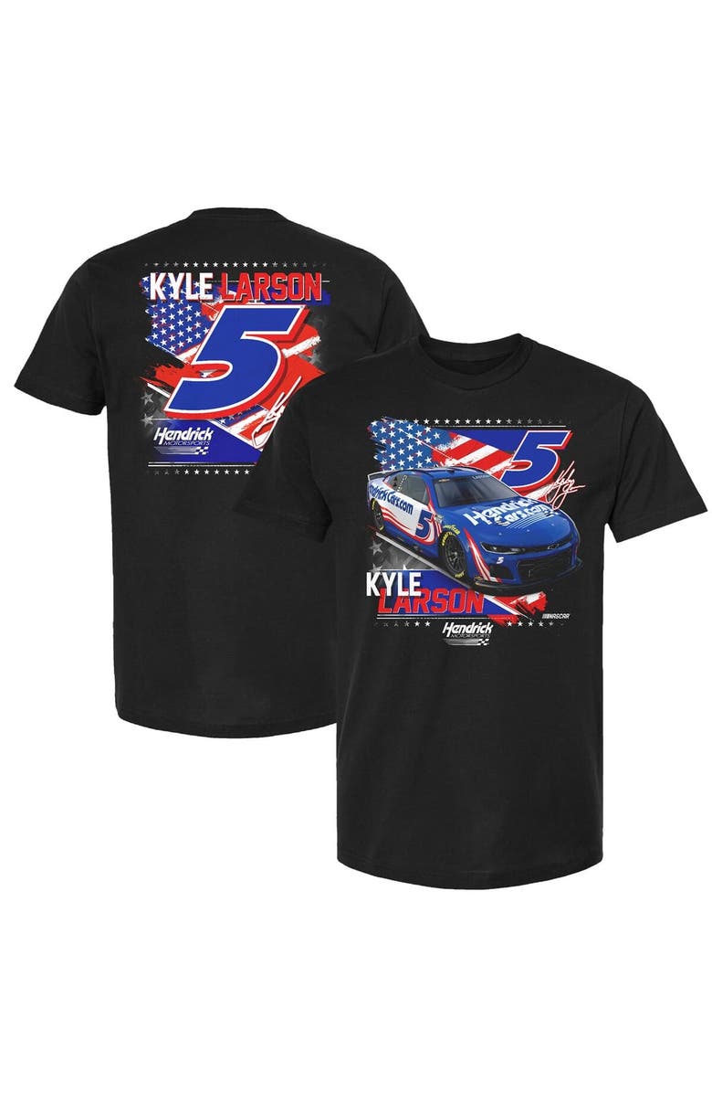 HENDRICK MOTORSPORTS TEAM COLLECTION Men's Hendrick Motorsports Team Collection Black Kyle Larson HendrickCars.com Patriotic Car T-Shirt, Alternate, color, Black