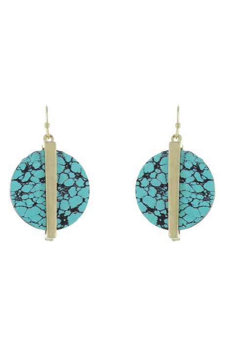 OLIVIA WELLES Jadie Cracked Disc Drop Earrings