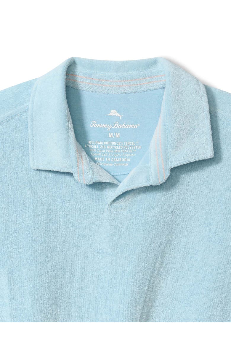 Tommy Bahama Poolside Terry Cloth Johnny Collar Polo, Alternate, color, Blue Parrotfish