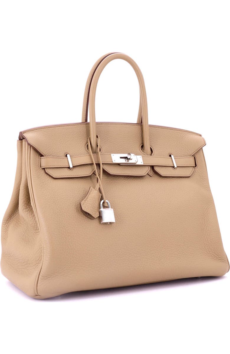 Pre-Owned Hermes Birkin Handbag Light Togo with Palladium Hardware 35, Alternate, color, Tabac Camel