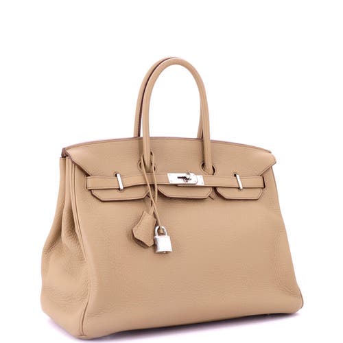 Pre-owned Hermes  Hermes Birkin Handbag Light Togo With Palladium Hardware 35