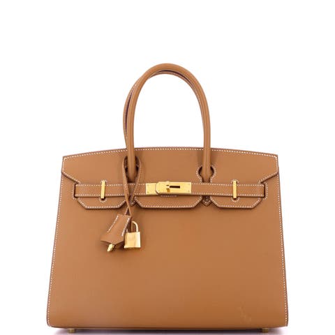 Birkin Sellier Bag Brown Epsom with Gold Hardware 30