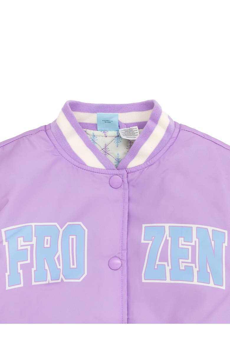 Disney Frozen Varsity Bomber Jacket, Alternate, color, Lavender Anna Elsa