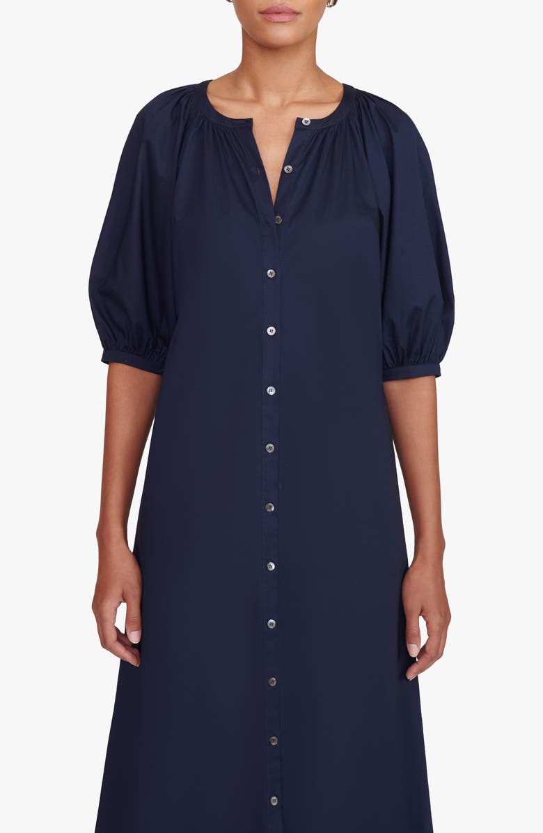 STAUD Vincent Puff Sleeve Maxi Dress, Alternate, color, Navy