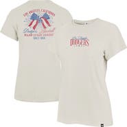 '47 Women's '47 Cream Los Angeles Dodgers Bow Burst Frankie T-Shirt