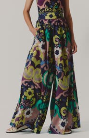 De Loreta Campana High Waist Wide Leg Cotton Pants