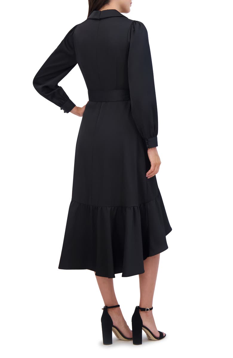 Vince Camuto Long Sleeve Faux Wrap Satin High-Low Dress, Alternate, color, 