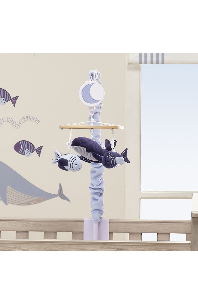 Lambs & Ivy Bubbles & Squirt Whale/Fish Musical Baby Crib Mobile Soother Toy, Alternate, color, Blue