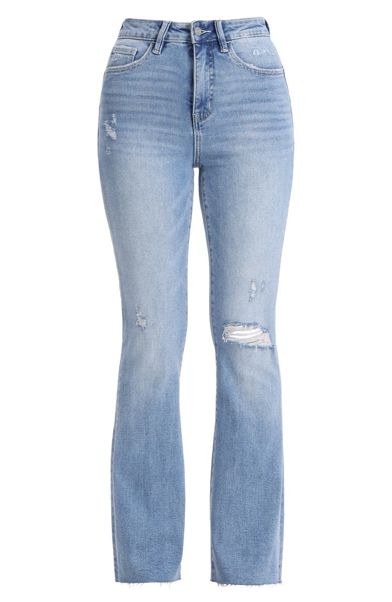 Bayeas Ripped High Waist Bootcut Jeans, Alternate, color, Light Blue