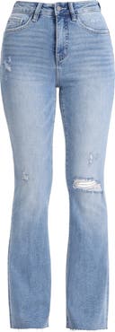 Bayeas Ripped High Waist Bootcut Jeans