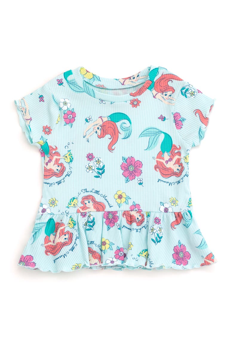Ribbed T-Shirt & Shorts Set, Alternate, color, Ariel Flounder Blue