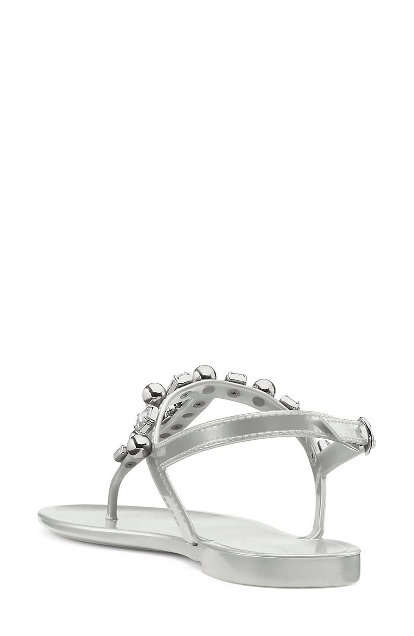 Goldie Crystal Jelly Sandal, Alternate, color, SILVER
