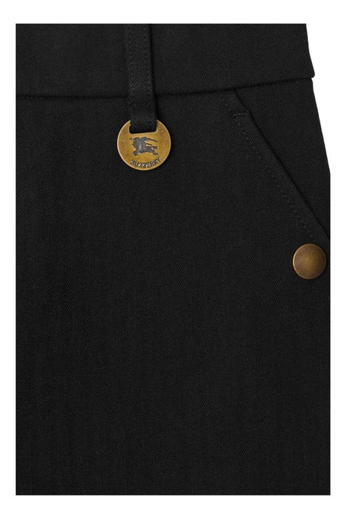 Burberry Herringbone Stretch Cotton Jodhpurs In Black