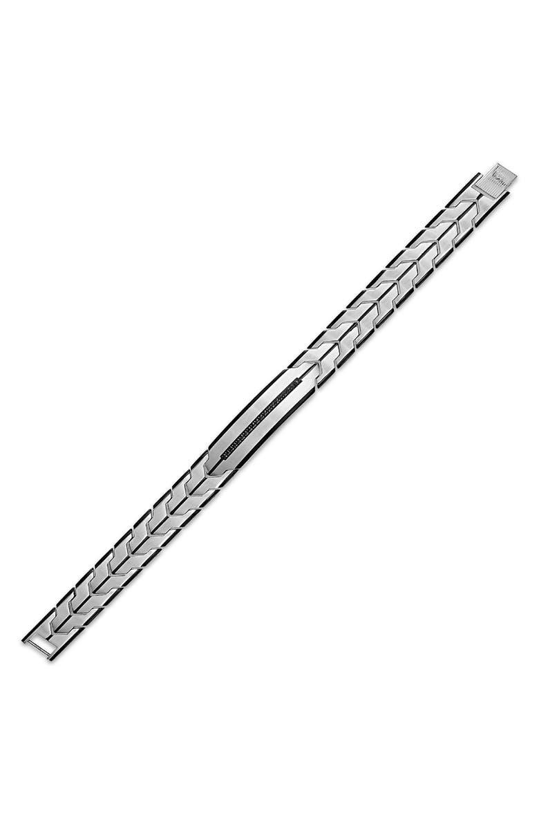 Esquire Men's Black Diamond Chevron Link Bracelet, Alternate, color, Stainless Steel