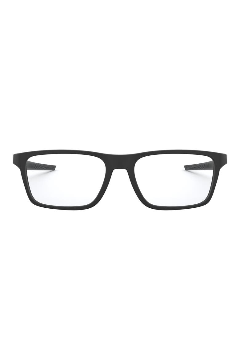 Port Bow 53mm Rectangular Optical Glasses, Main, color, SHINY BLACK