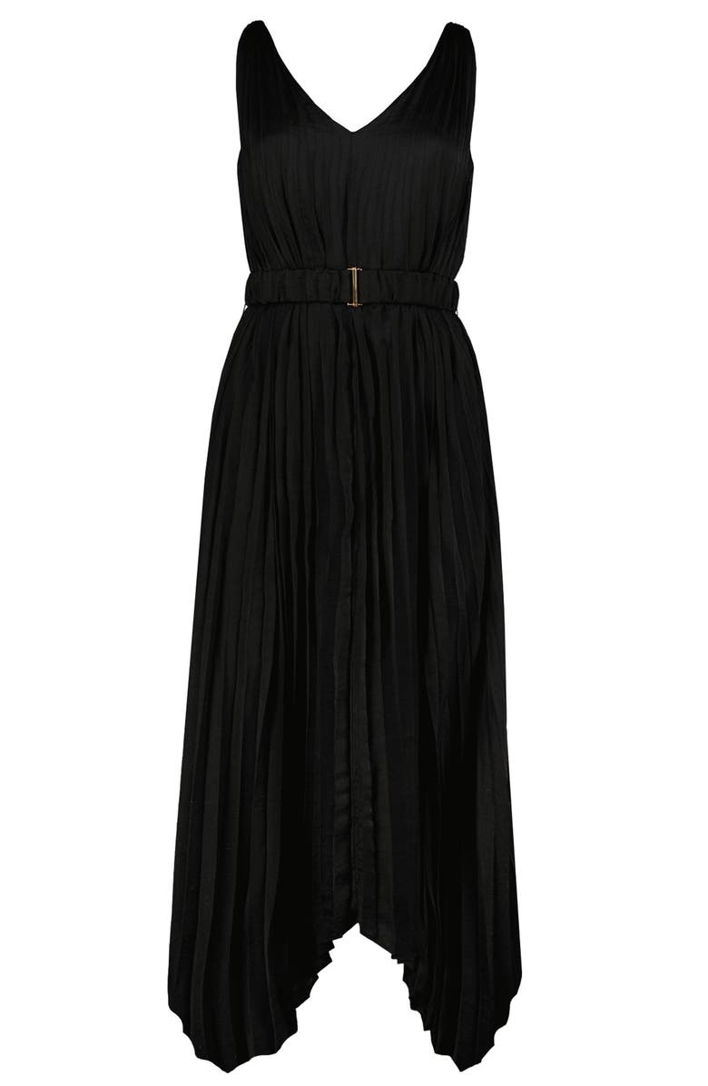 Bishop + Young Highbrow Pleat Dress, Alternate, color, Black